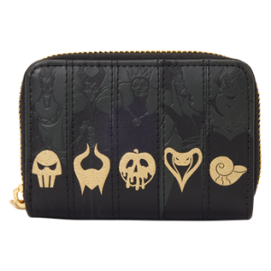 Disney Villains Exclusive Black & Gold Zip Around Wallet